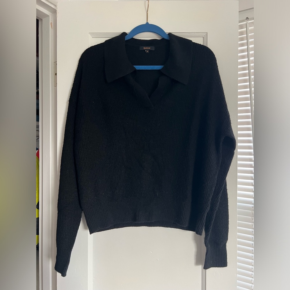 Quince Cashmere Polo Sweater